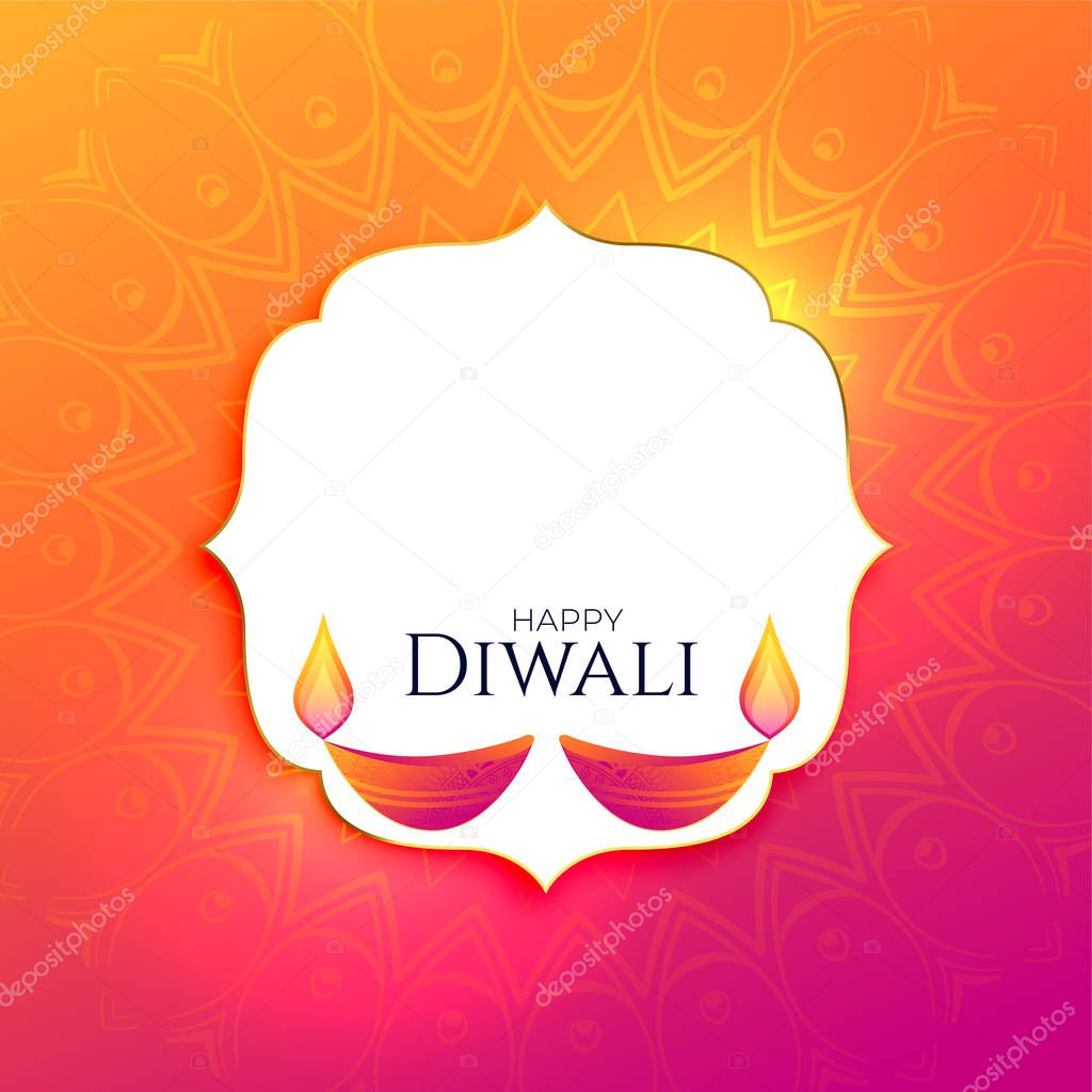 happy diwali festival background with text space