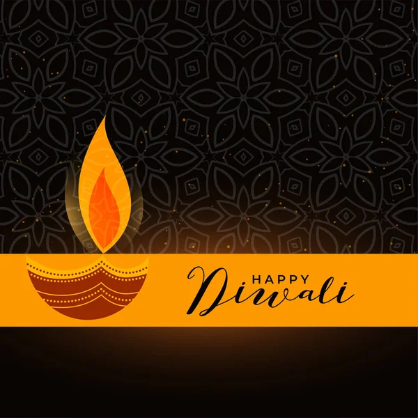 Художественный Дизайн Diwali Diya Темном Фоне — стоковый вектор