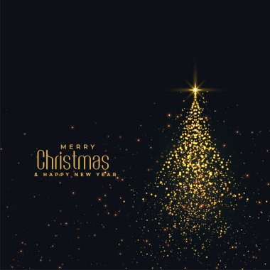 Altın parçacıklarından yapılmış güzel noel ağaçları.