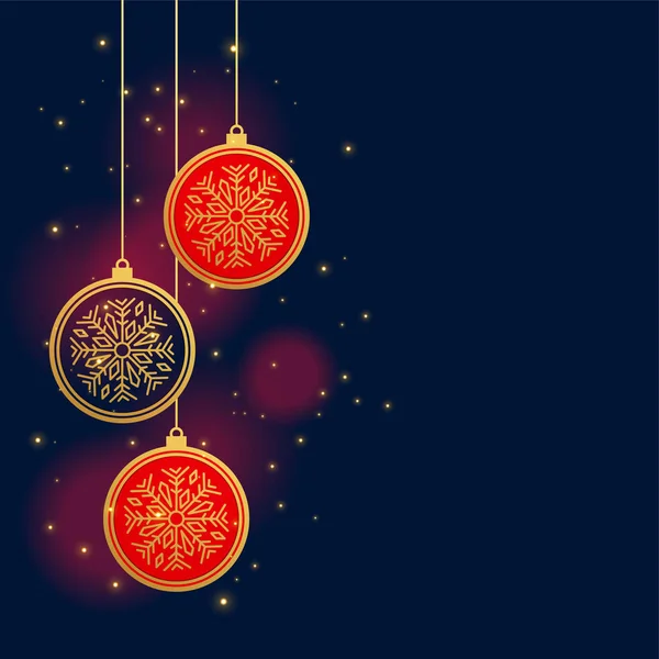 Hanging Christmas Decoration Balls Background — Stock Vector