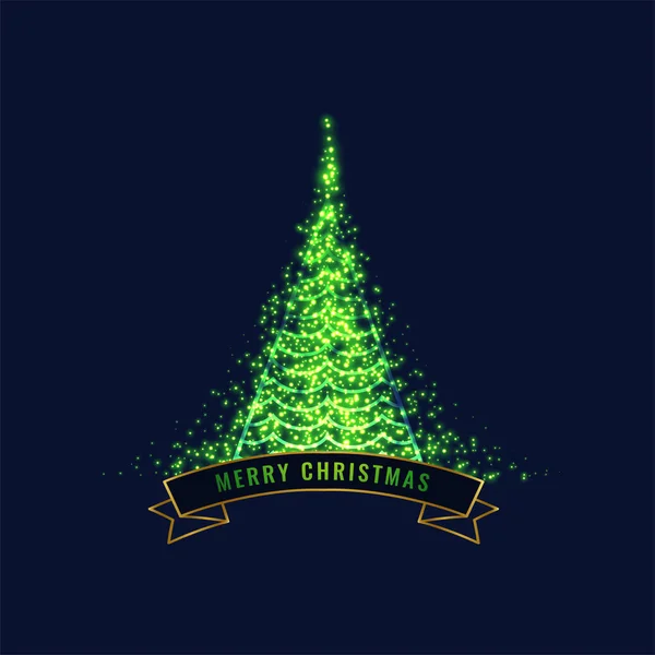 glowing green christmas tree design background