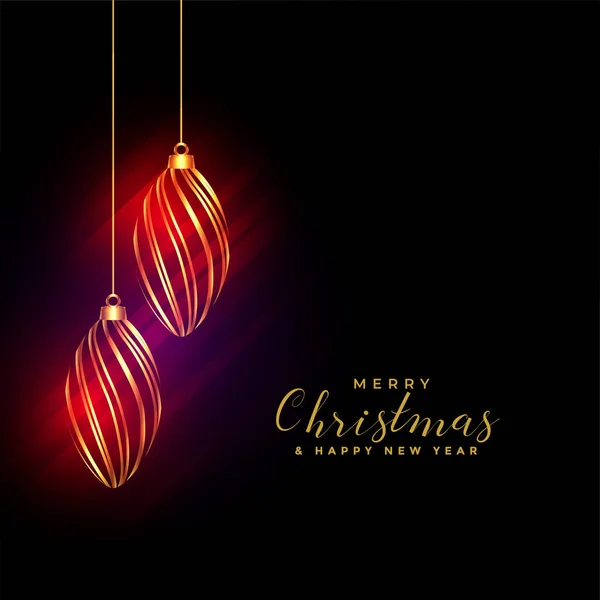 Shiny Golden Christmas Balls Background Shiny Lights — Stock Vector