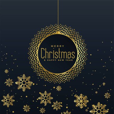 Altın kar taneleri koyu arkaplan tasarımı