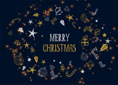 merry christmas dekorasyon koyu arka plan