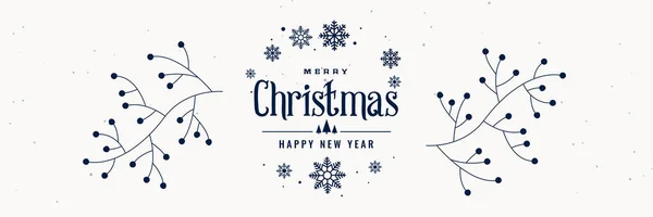 Frohe Weihnachten Und Neujahr Dekoratives Banner Design — Stockvektor