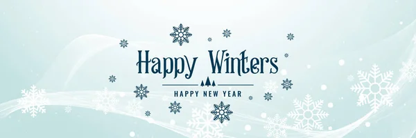 Téli Hópelyhek Gyönyörű Banner Design — Stock Vector