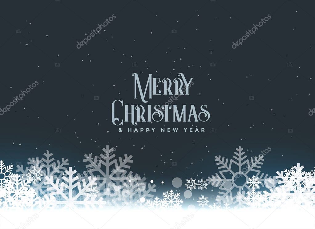merry christmas winter snowflakes background