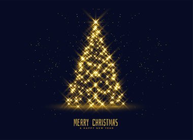 Altın Noel ağacı arka plan parıldıyor