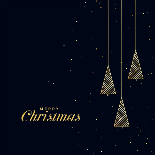 Schwarzer Hintergrund Mit Goldenem Weihnachtsbaum Design — Stockvektor
