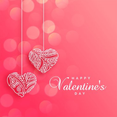 pembe bokeh arka plan güzel dekoratif kalpler