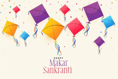 makar sankranti Festivali için renkli uçan uçurtma