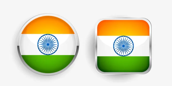 Дизайн Иконок Индийским Флагом — стоковый вектор