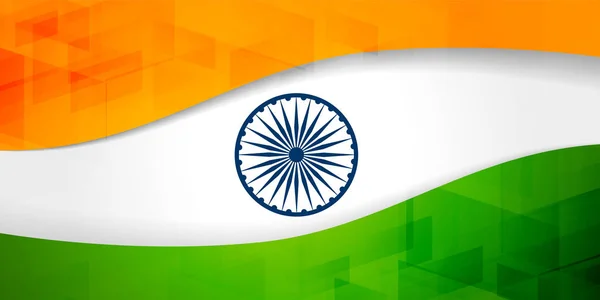 Indická Vlajka Banner Geometrickým Vzorem — Stockový vektor