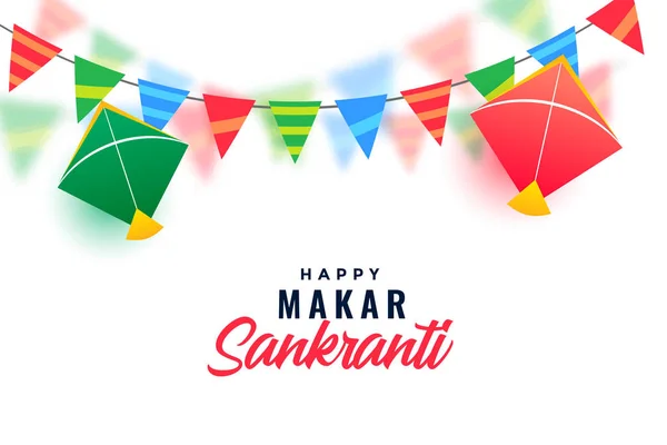 Makar Sankranti Feest Met Kleurrijke Vliegers — Stockvector