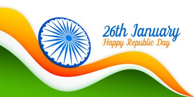 26th january indian flag design for republic day clipart
