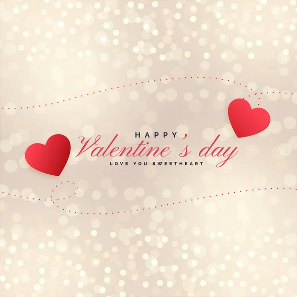 Hermoso Día San Valentín Corazones Sobre Fondo Bokeh — Vector de stock