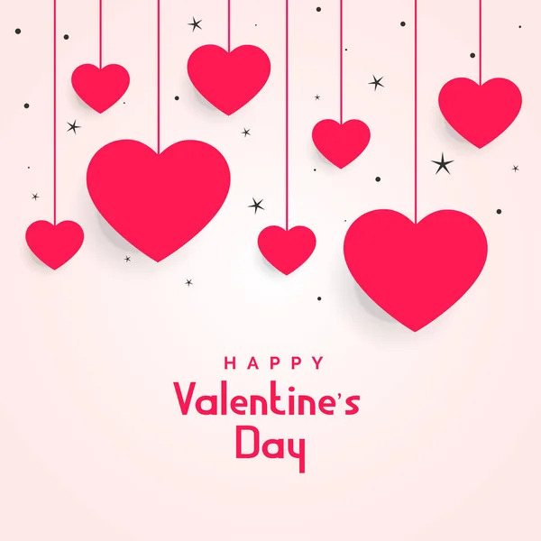 Висячі Серця Зірками День Валентинки — стоковий вектор