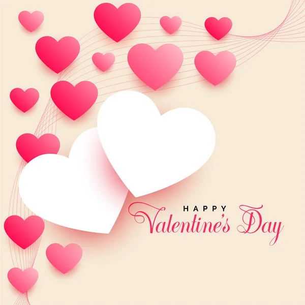 Fondo Hermoso Día San Valentín Con Hermosos Corazones — Vector de stock