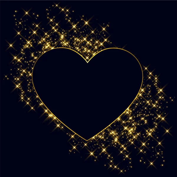 Καρδιές Χρυσές Λάμψεις Φόντο — Διανυσματικό Αρχείο