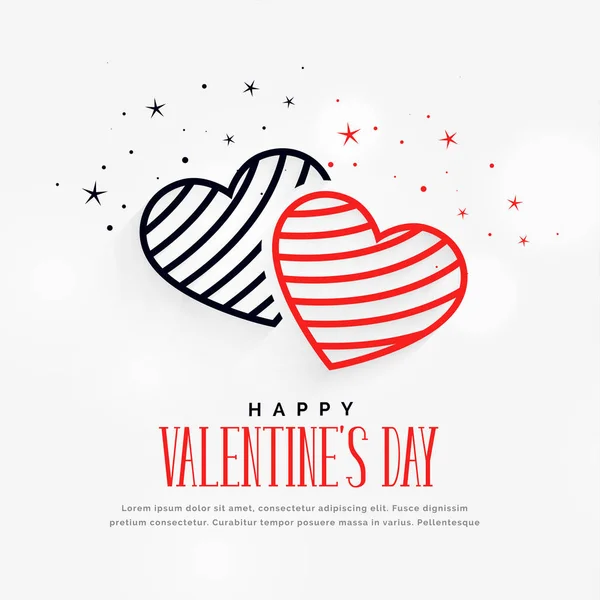 Corazones Creativos Del Día San Valentín Con Fondo Estrellas — Archivo Imágenes Vectoriales