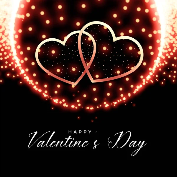 Glühende Herzen Valentinstag Hintergrund — Stockvektor