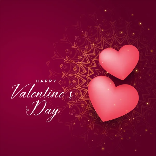 Happy Valentines Day Decorative Hearts Background — Stock Vector