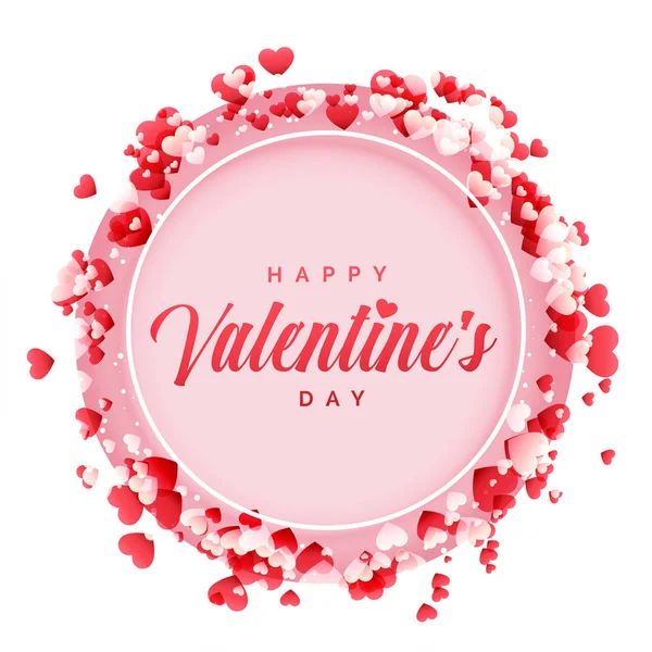 Щасливий День Валентинки Рамка Сердечками Фону — стоковий вектор