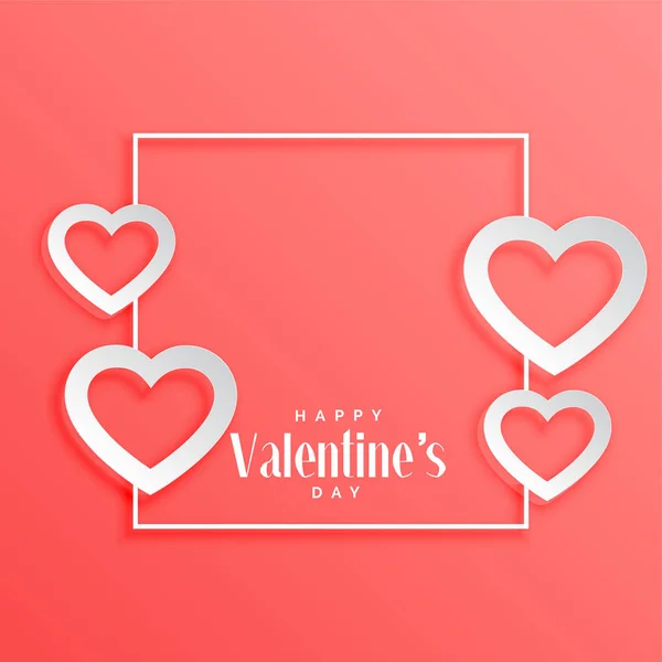 Valentijnsdag Frame Met Harten Achtergrond — Stockvector