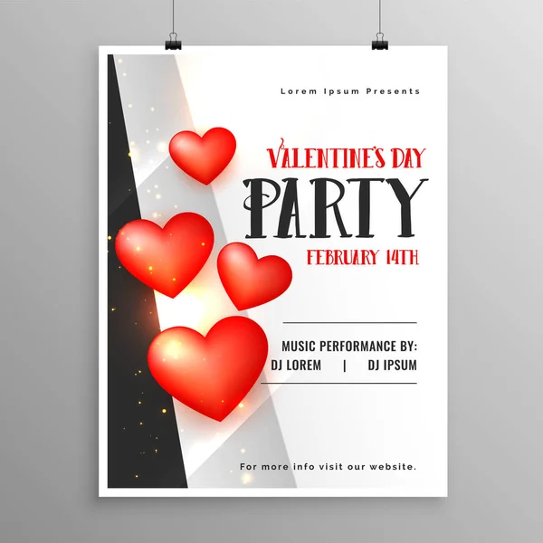 happy valentines day flyer design party template