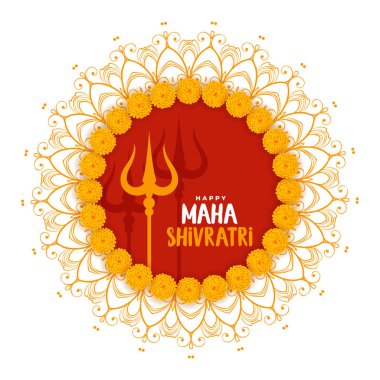 Maha shivratri festival tebrik trishul sembol ile