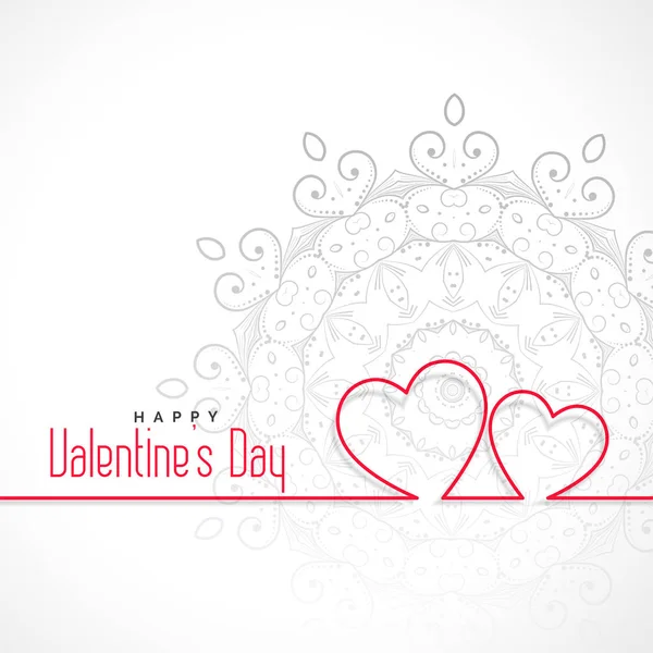 Simple Two Line Hearts Shape Valentines Day Background — Stock Vector