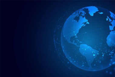 ağ bağlantı arka plan ile teknoloji dünya