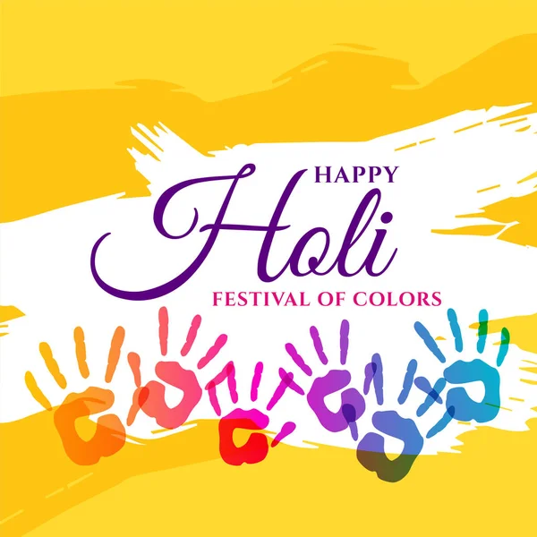 happy holi celebration poster with colorful hands