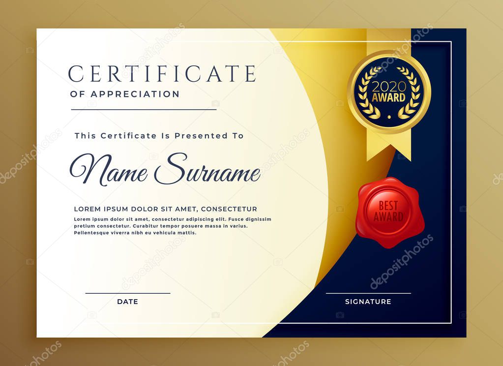 elegant certificate of appreciatiom template design