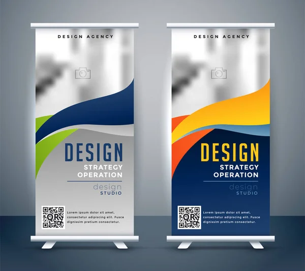 Diseño Abstracto Roll Banner Standee — Vector de stock