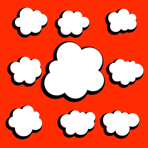 Set Von Verschiedenen Comic Wolken Design — Stockvektor