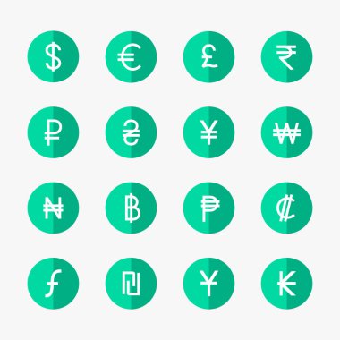 para birimi simgelerini ve simgeler koleksiyonu