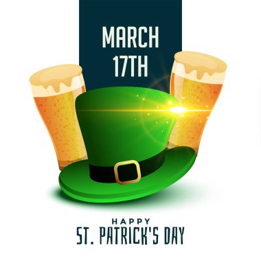 St patricks günü arka plan bira ve şapka ile