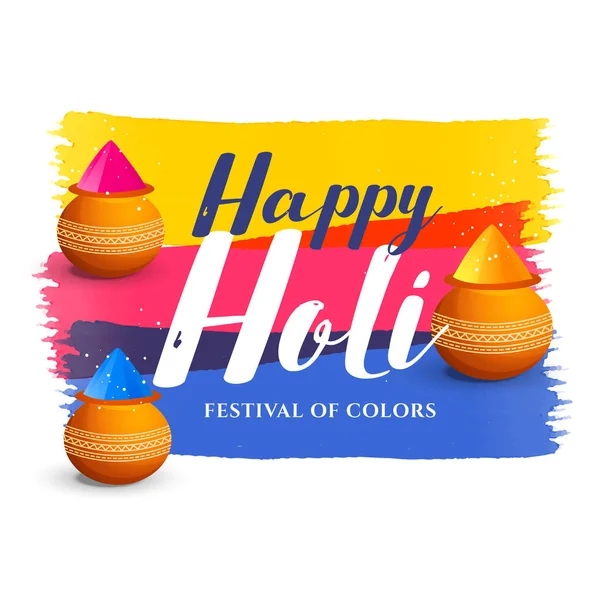 attractive happy holi festival greeting background