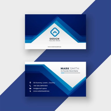 Modern mavi geometrik tarzı kartvizit