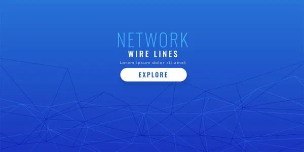 Elegante blaue Low-Poly-Netzwerk-Linien Hintergrund — Stockvektor