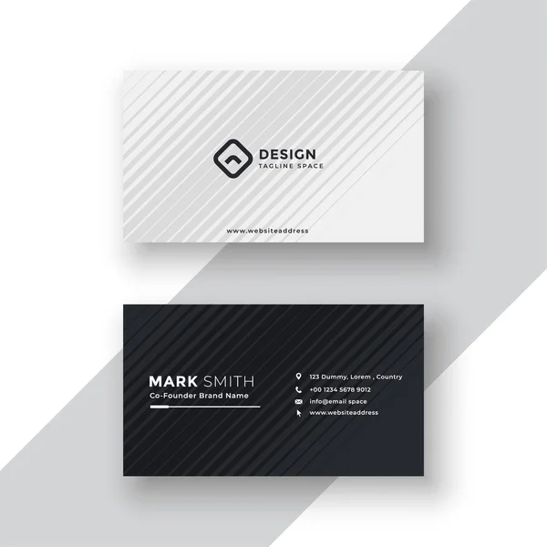 Elegante diseño de tarjetas de visita en blanco y negro — Vector de stock