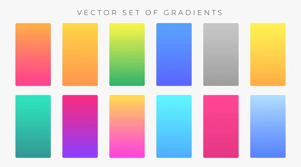 Vibrantes gradientes coloridos muestras conjunto — Vector de stock