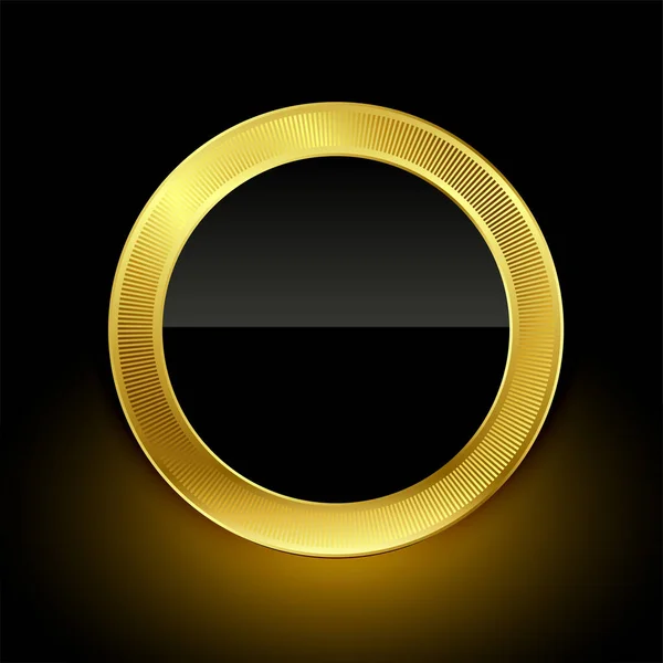 Diseño de botón de etiqueta de insignia vacío dorado — Vector de stock