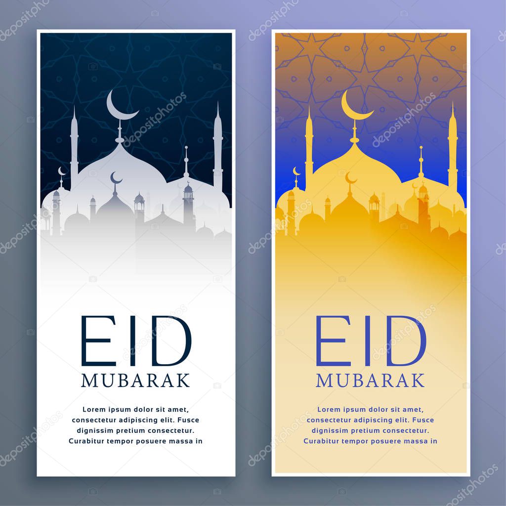 creative eid mubarak festival vertical banners