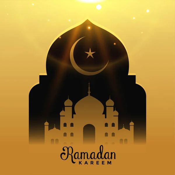 Όμορφο τέμενος με πτώση φως, Ραμαζάνι kareem φόντο — Διανυσματικό Αρχείο