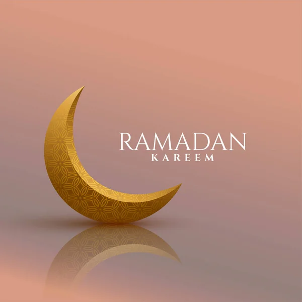 3D-gouden maan ramadan kareem achtergrond — Stockvector
