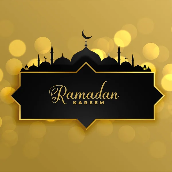 Schöne goldene Ramadan Kareem Gruß Hintergrund — Stockvektor