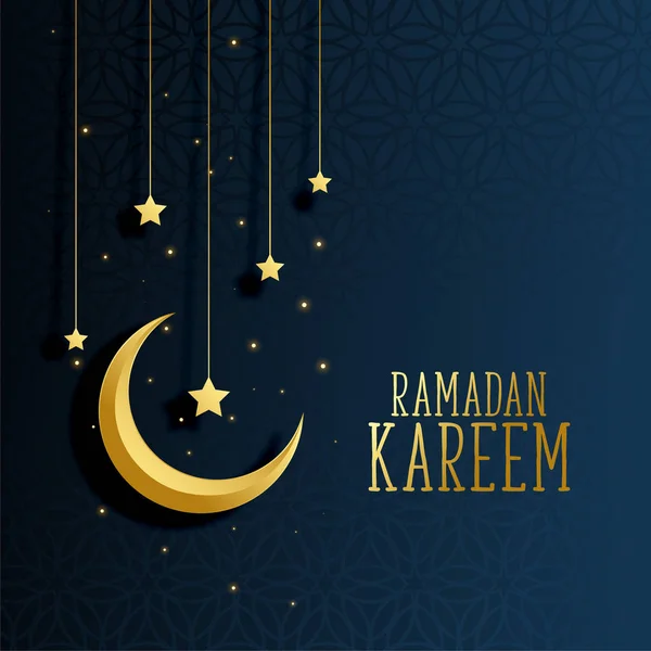 Lune et étoiles ramadan kareem fond — Image vectorielle