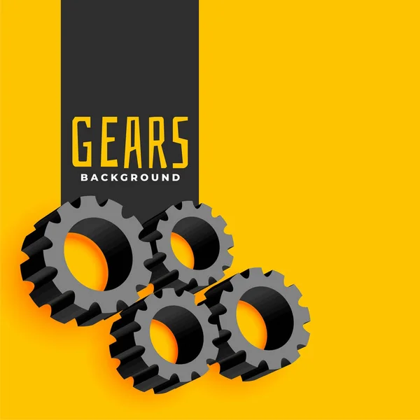 Žluté pozadí s gears symboly — Stockový vektor